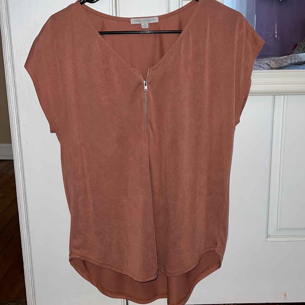 Green Envelope Zip up shirt
